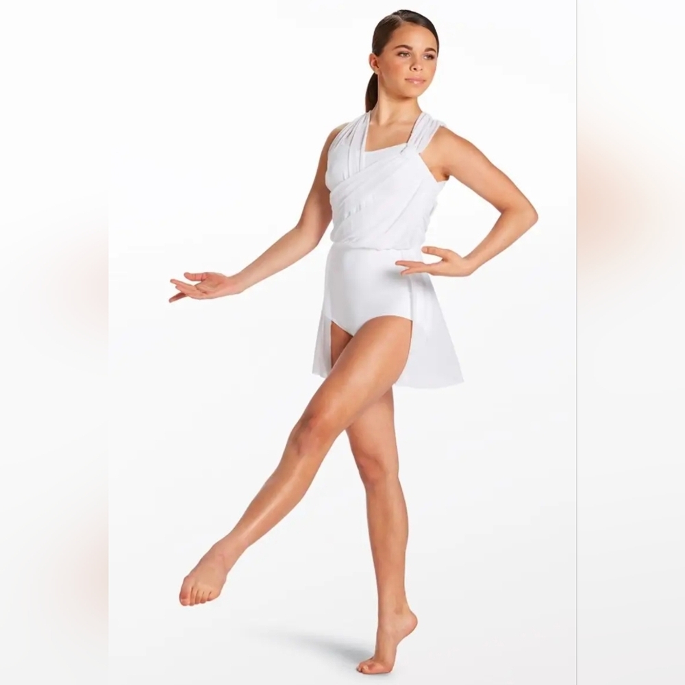Weissman Balera 15429 Asymmetric Draped White Lyrical Costume MA